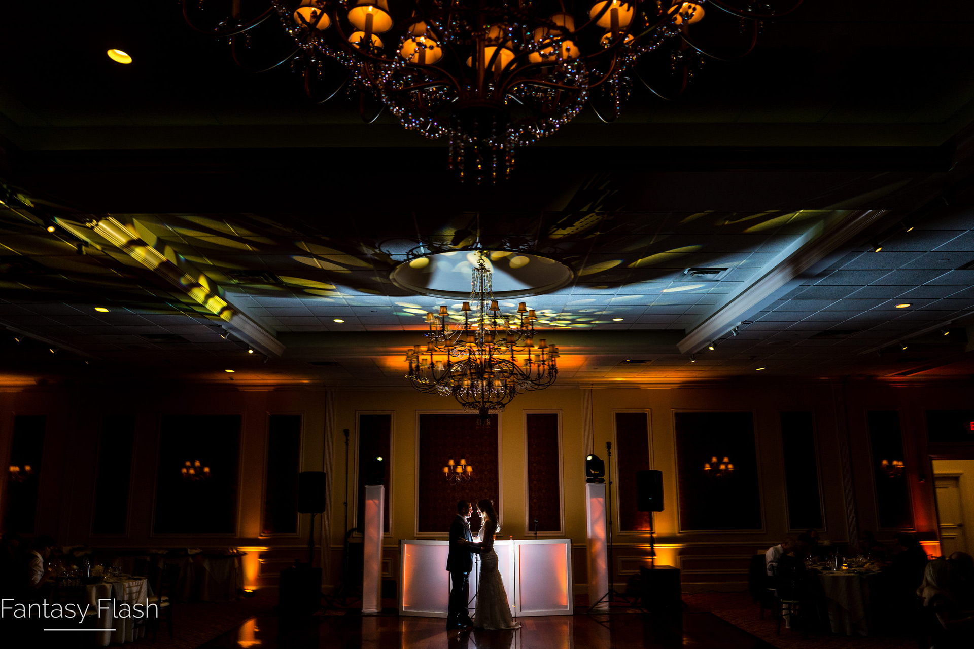 Bride and Groom in Grand Ballroom